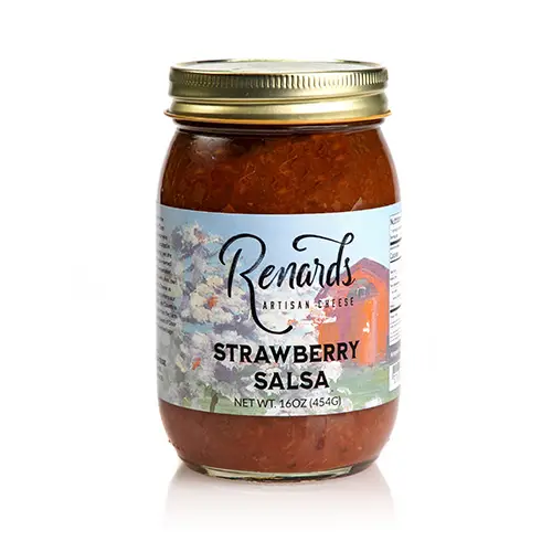 a jar of strawberry salsa