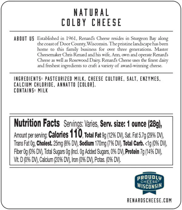 Colby back label