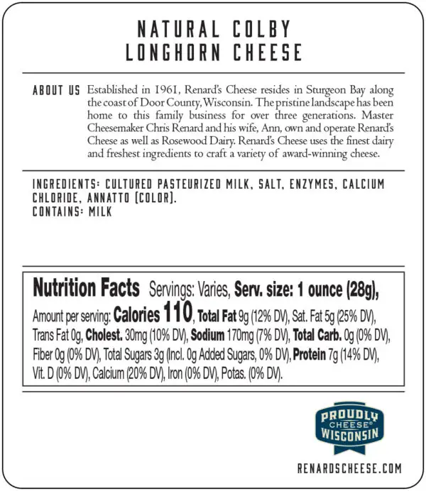 Colby Longhorn back label