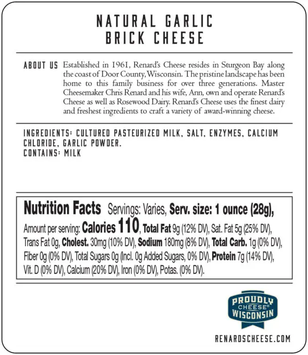 Garlic Brick back label