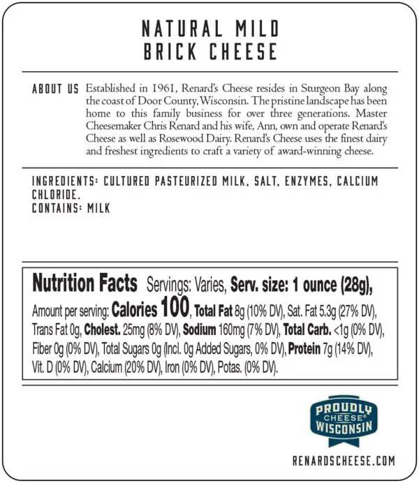 Mild Brick back label