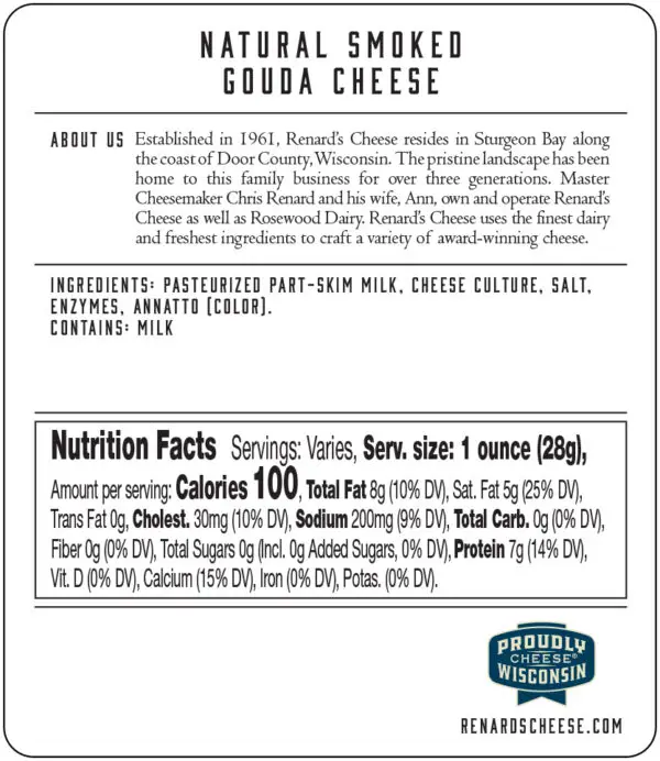 Smoked Gouda back label